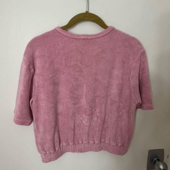 Monrow Terry Cloth Cropped Top - Sz M - Picture 2 of 3